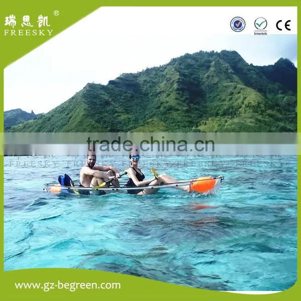 PC Plastic Double Person Clear Bottom Transparent Kayak With Transparent Paddle photo-4