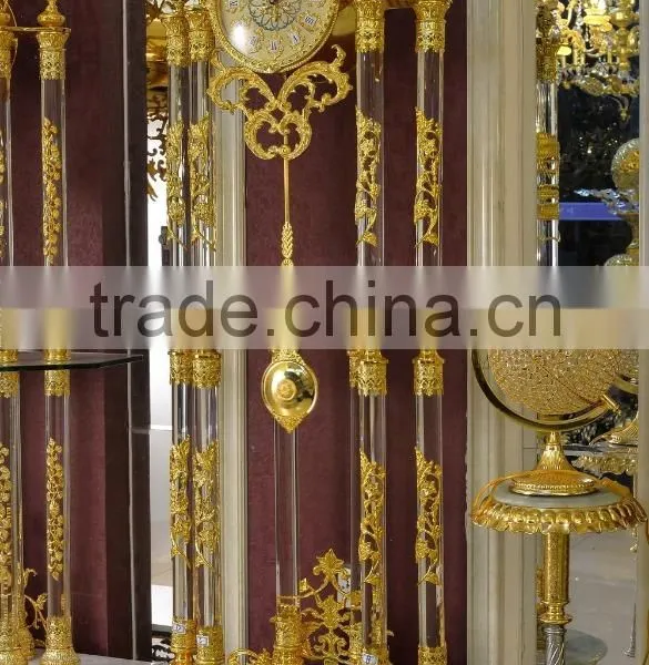 Exquisite Copper Cast Floor Clock, High Quality 24K Gold Floor Clock, Metal Mounted Floor Clock photo-2