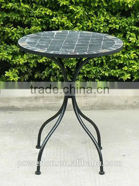 Folding Antirust Wrought Irons Mosaic Table photo-3