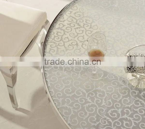 TH379 Modern Stainless Steel Cheap Round Glass Cafe Table Chair Set photo-3