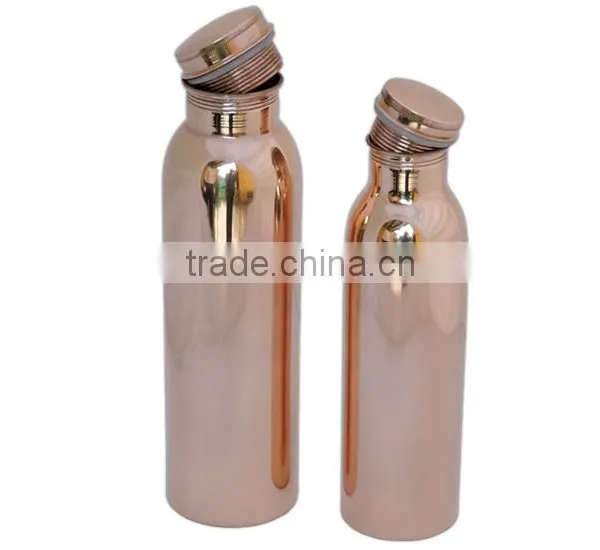 100% Pure Copper Bottle Set of 2 | Copper Bottle 600ml , 900ml photo-2