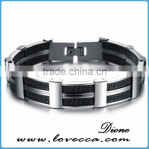 Wholesale Stainless Steel Charm pu Leather Bracelet Man photo-3