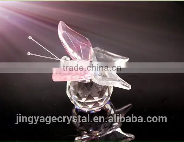 Delicate Pink Crystal Butterfly With Clear Ball as Engagement Return Gift photo-2