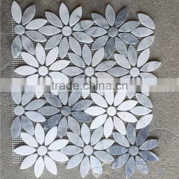 MM-CV294 Hot Sale Floor Natural Stone Flower Pattern Marble Mosaics Tile photo-2