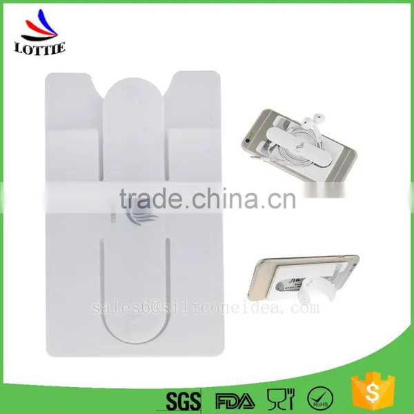 New Design Silicone Mobile Phone Card Pocket With Stand Holder From China photo-3