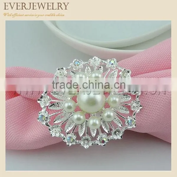 2016 Fashion Big Stone Silver Flower Napkin Ring photo-4