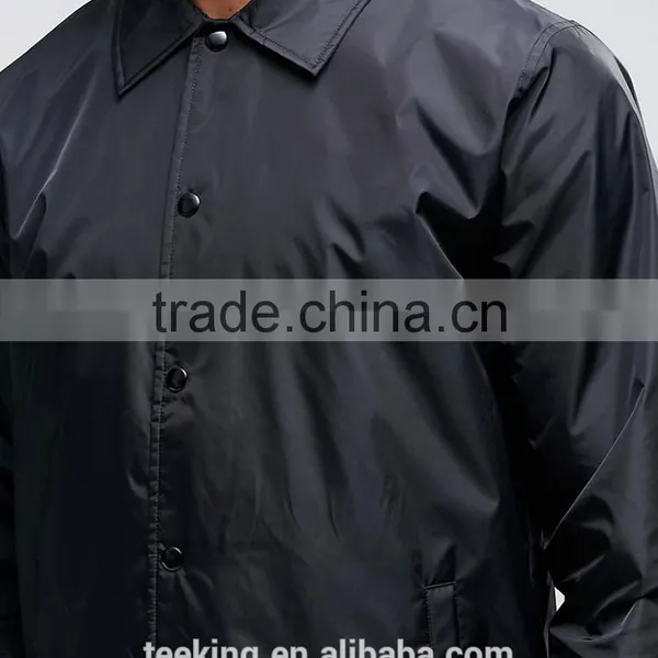 Custom Black Plain Button up Track Jacket photo-3