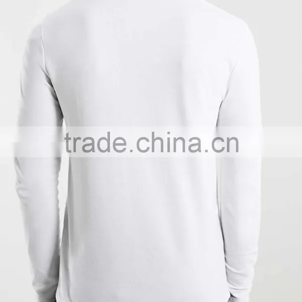 Hot Selling Solid Color White T-shirt Supply Type Cheap Price 100% Cotton Men's Long Sleeve T Shirt photo-2