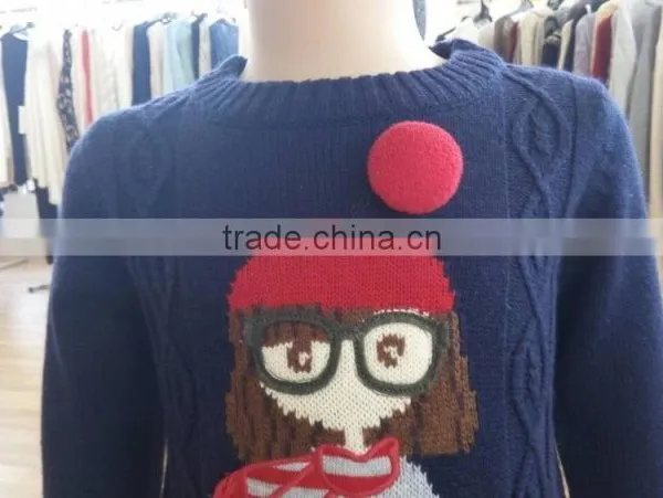 Latest Fashion Sweater Blouse Design Kid Pullover Plain Style Sweater(KS4415) photo-2