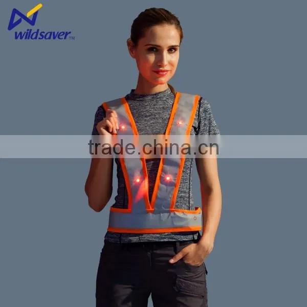High Visibility Mesh Night Work Safety Vest With LED Lights photo-3