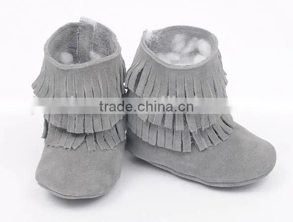 Fringed Genuine Leather Suede Baby Boots photo-6