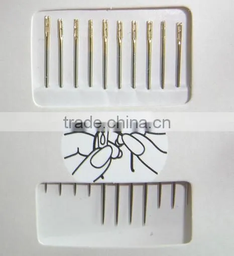 Hand Sewing Needles Self Threading Needles With Golden Tail 38mm photo-4