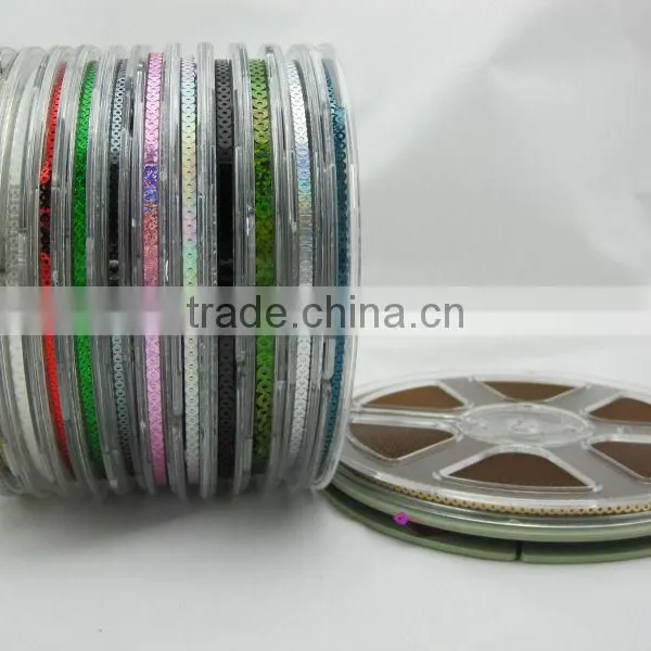 Hot Fix Spangle Sequins Roll Back With Glue for Hot Fix Sequin Motif photo-6