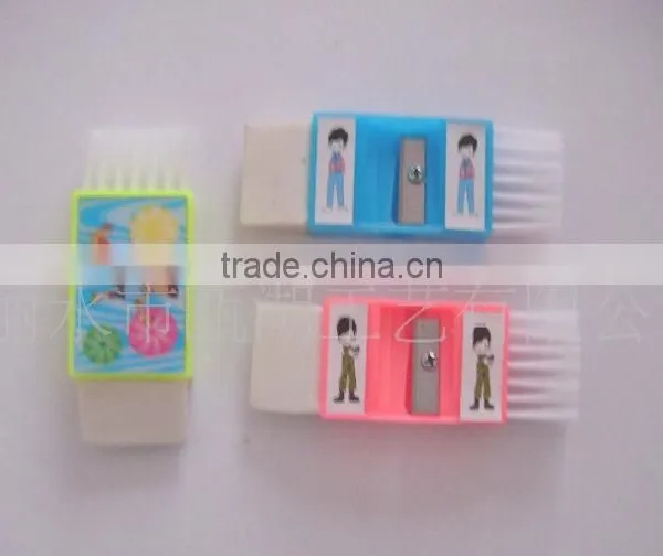 Plastic Sharpener With Eraser and Brush photo-6