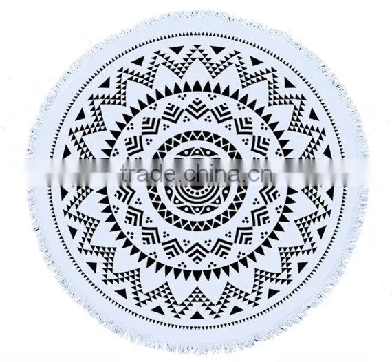 100 per Cent Cotton Custom Screen Print Large Round Beach Towels photo-2