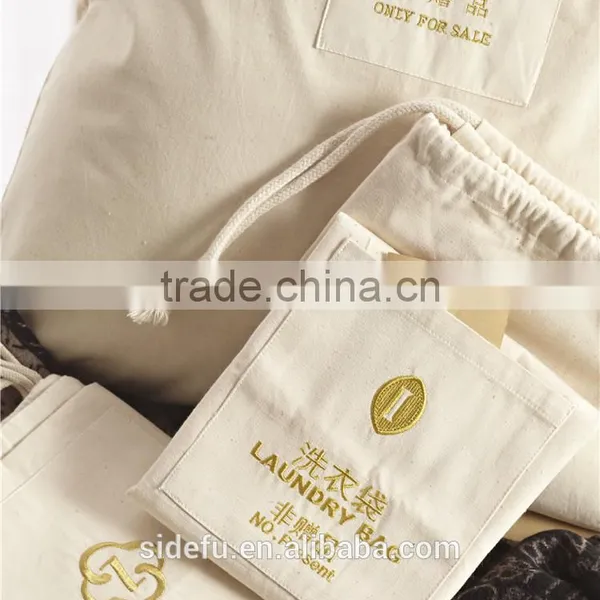 Wholesale Washable Drawsting Hotel Canvas Laundry Bag photo-3