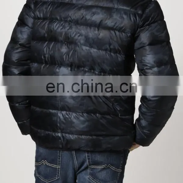 Chic Navy Blue 100%polyester Wadding Coat for Men photo-2