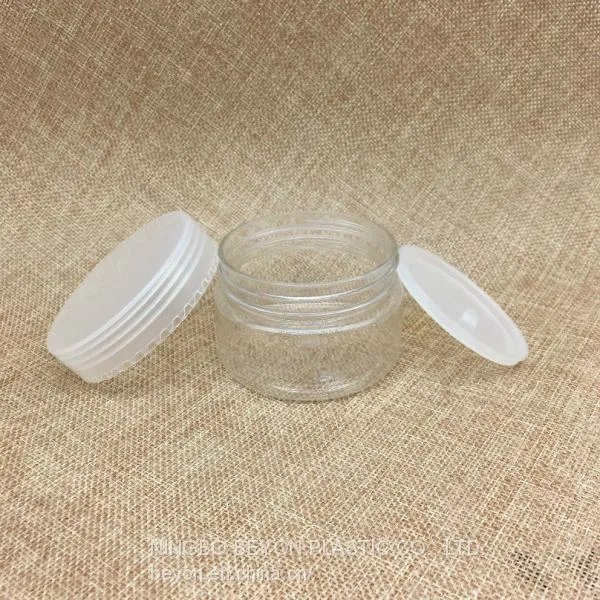 100g Empty Transparent Plastic PET Round Mask Jar With Silver Aluminum Cap photo-3