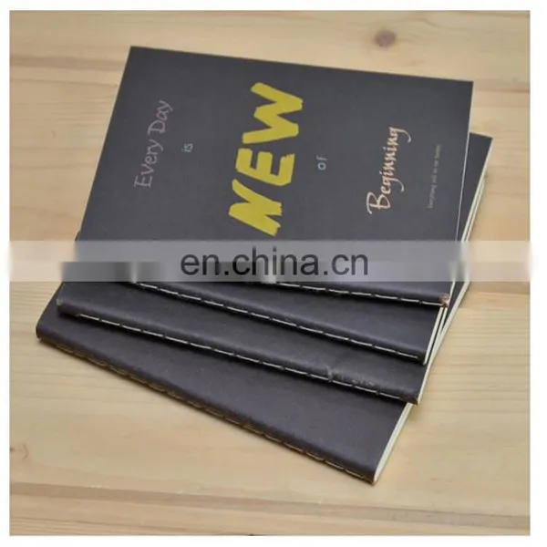 Hot Sale School Stationery Wholesale Cheap Black Custom Size Sewing Notebook photo-2