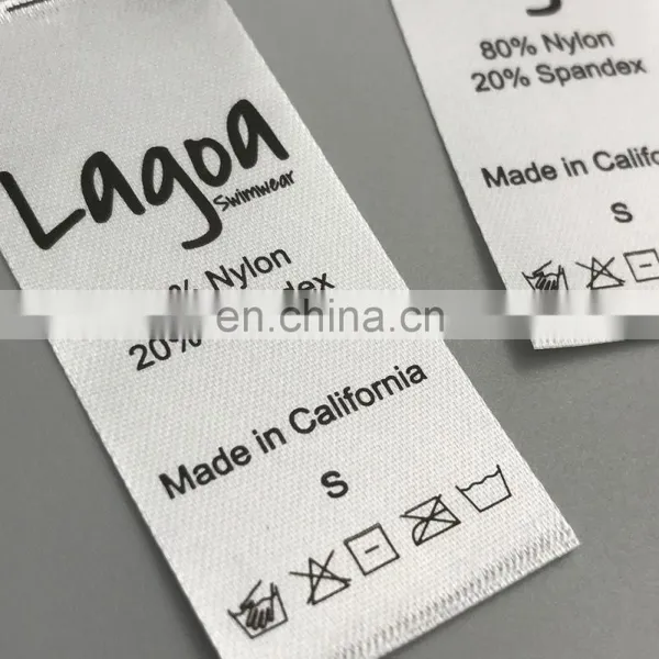 Custom Polyester Printed Ribbon Satin Care Labels for Garment photo-2
