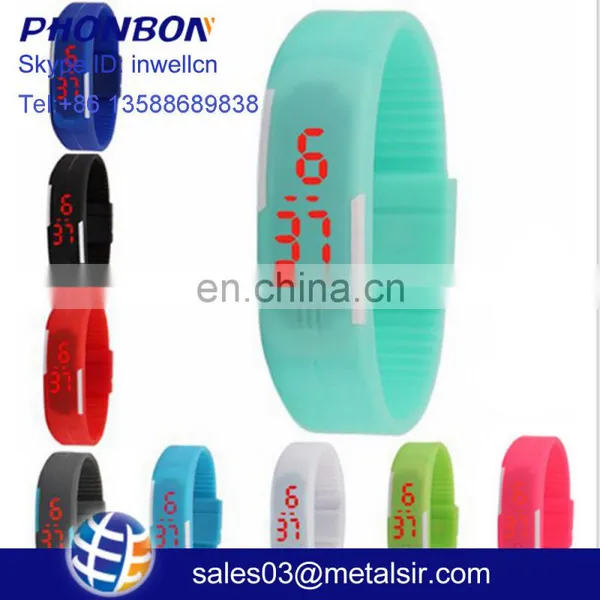 2017 cheap item promotional silicone waterproof LED sports watch, multicolor wholesale silicone watch