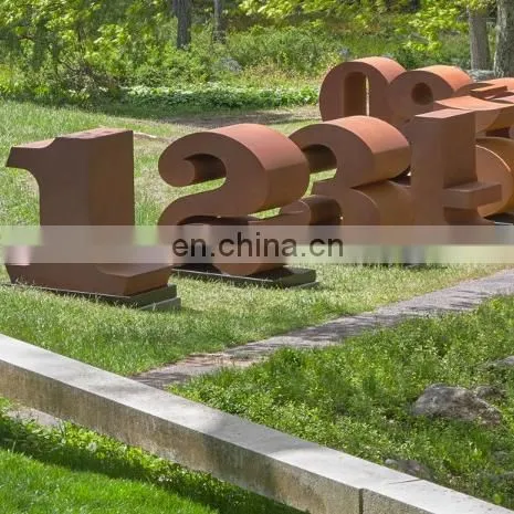 Corten Steel Letter Statue Corten Steel Sculpture photo-3