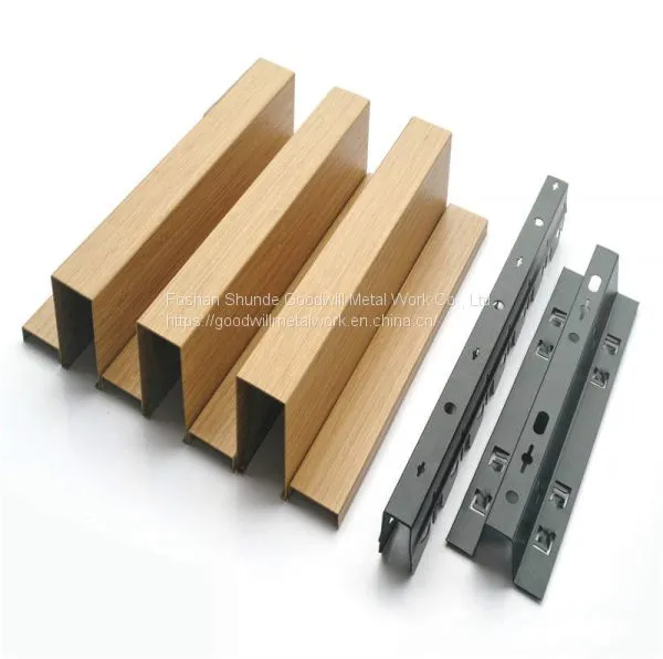 Decorative Linear Pipe U Shaped Suspended Aluminum Metal False Square Tube Baffle Ceiling photo-3