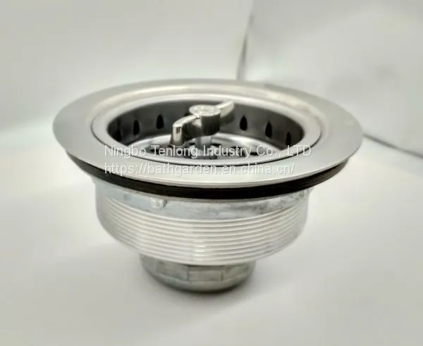 American Standard Plastic Strainer Stainless Kitchen Sink Strainer Waste Plug Small Over Washers photo-3