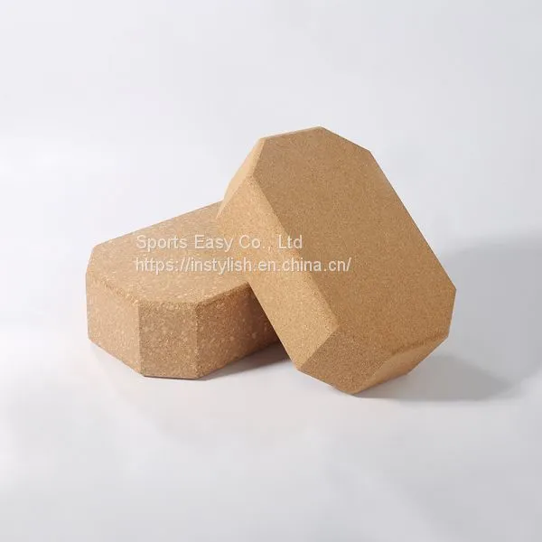 Wooden Cork Yoga Block Custom Print Natural Color Yoga Brick photo-3