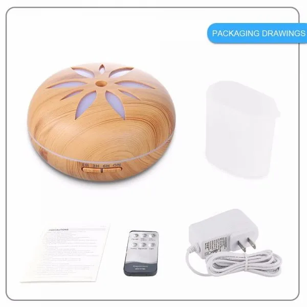 Factory Wholesale Wood Diffuser Essential Oil Ultrasonic Cool Mist Humidifier With Remote Control photo-5