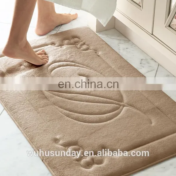 2017 New Polyester Anti-slip Memory Foam Bath Mat