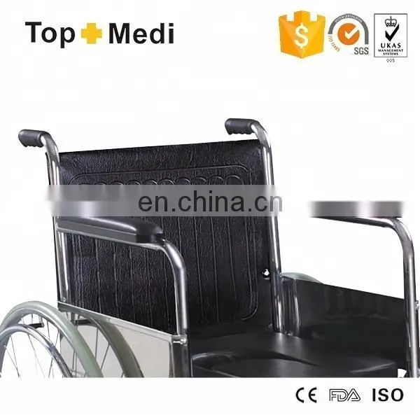 Foldable Lightweight Steel Manual Commode Wheelchair for Disabled photo-3