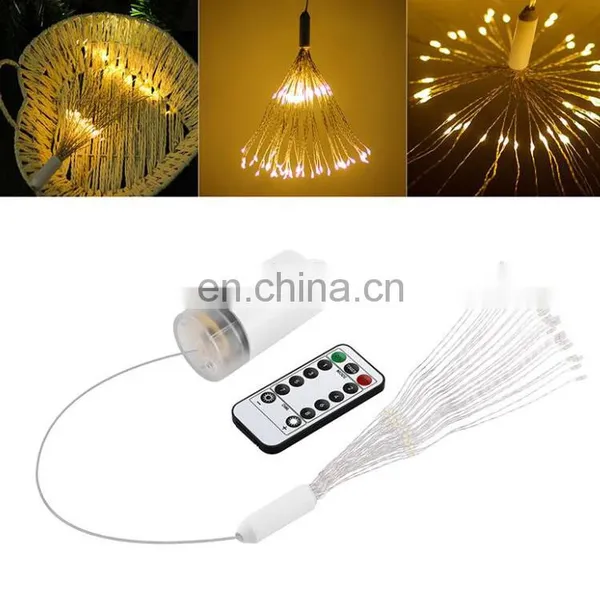 2019 Remote Control 8 Modes Dimmable Battery Operated Hanging Starburst LED Bouquet Shape String Lights photo-3