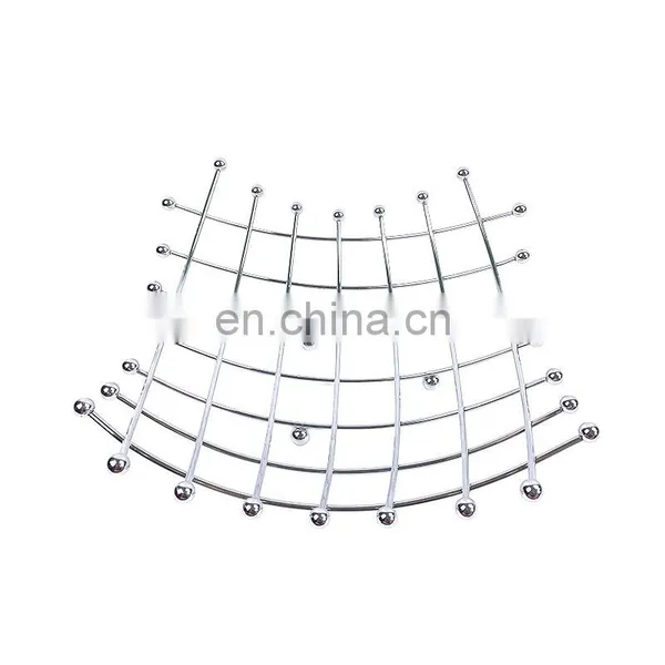 China New Style Storage Kitchen Organizer Wholesale Metal Silver Steel Fruit Basket photo-3