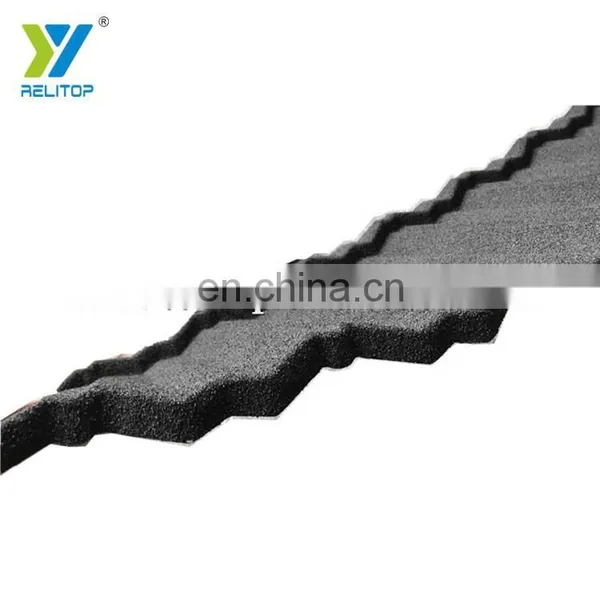 Dark Gray Nosen Design Stone Coated Steel Roof Tile 0.3mm 0.35mm 0.4mm 0.5mm Dark Grey Color Metal Roofing Sheet photo-4