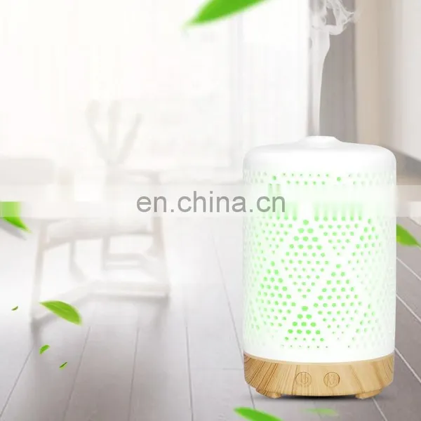 Decorations For Home 100ml Usb Ceramic Humidifier Cool Mist Essential Oil Diffuser Wood Grain 7 Colorful Led Light Machine photo-2