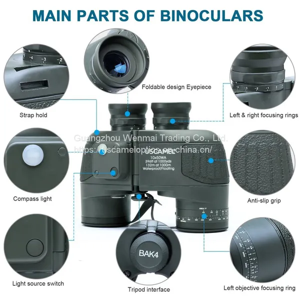 Uscamel 10x50 Marine Binoculars With Rangefinder & Compass photo-5