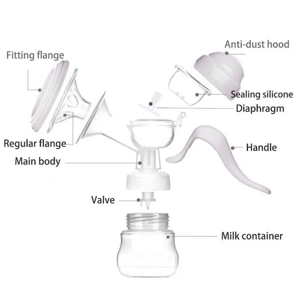 Breast Pump Manual Suction Large Silica Gel Breast Milk Baby Feeding photo-4