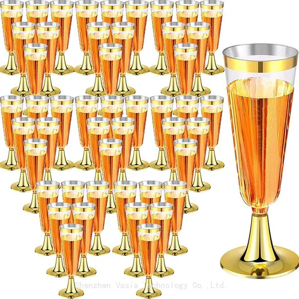 Wholesale Plastic Champagne Flutes - 24-100 Pcs Bulk Pack, Disposable & Reusable for Party Distributors photo-2