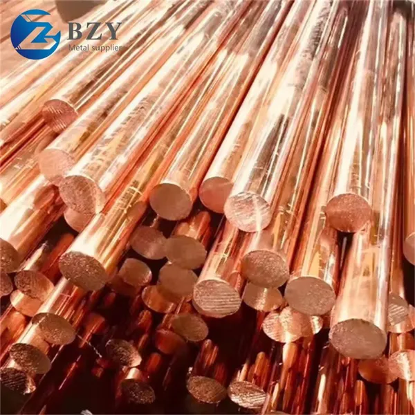 China Factory Large Size C1100 Pure Flat Copper Ground Bus Earthing Round Bar photo-1