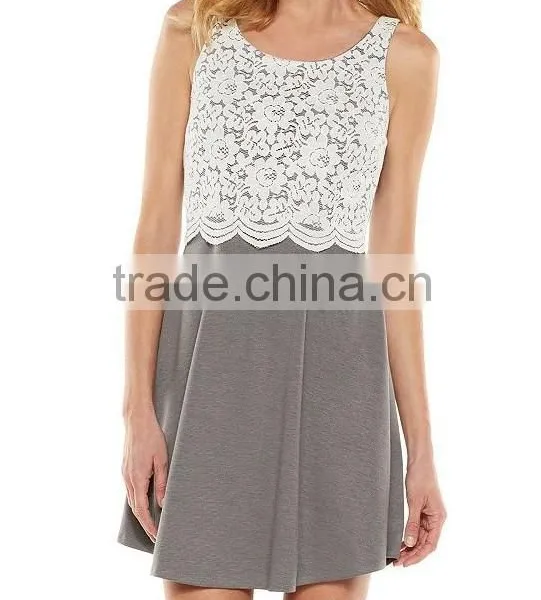 2015 China Manufacturer Customized the Latest Design A-line Lace Knit Women Dress photo-2