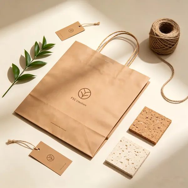 Custom Logo FSC Certified Recycled Kraft Paper Clothing Bags, Eco-Friendly Paper Shopping Bags With Twisted Handles for Apparel Stores photo-2
