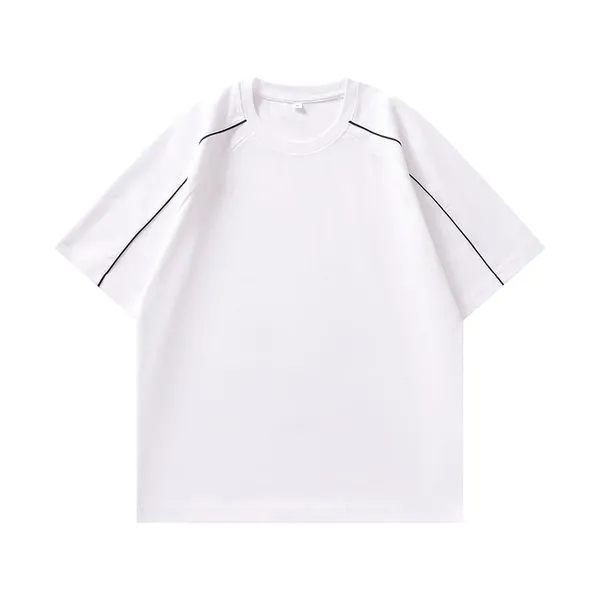 Striped Patchwork Loose Raglan Sleeve Men's T-shirt photo-3