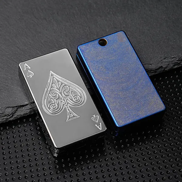 Solid Titanium Metal Alloy Poker Card EDC Fidget Toy Mechanical Clicky Sound Stress Relief Gadget for Adults OEM Service Available