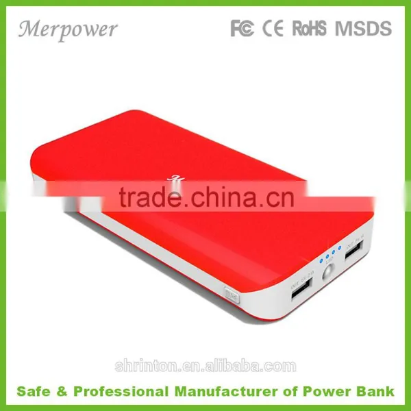 2014 Popular LED Torch Dual USB Output Power Bank 20000mah photo-3