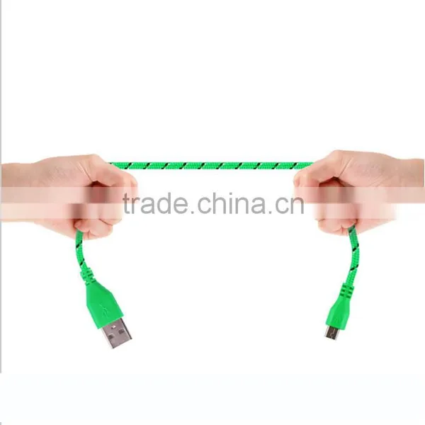 HOT 1M/2M/3M Nylon Fabric Braided Micro Data Sync USB Cable photo-2