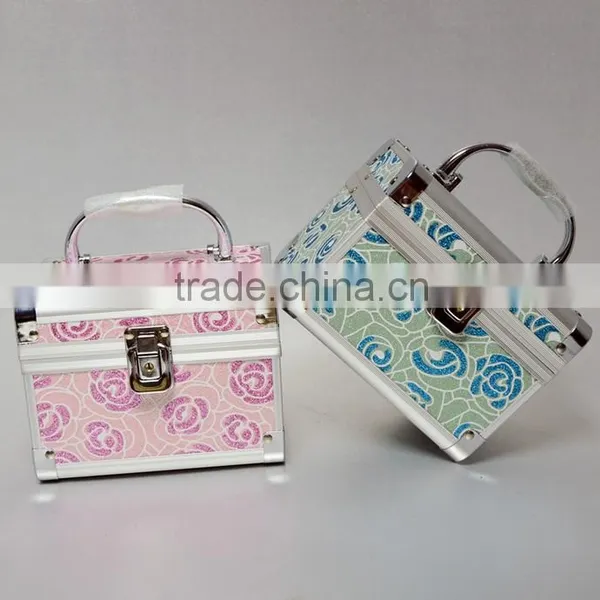 AN62 ANPHY Theme Hotel Washroom Jewelry Case Makeup Box Rose Pattern Shinning Small Suitcase With Layers Mirror Souvenir Case photo-3