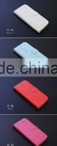 Luxury Wallet Diamond Leather Mobile Phone Back Cover With Printing for Motorola g3 photo-2