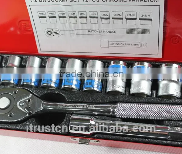 12PCS 1/2" Metal Box Socket Set 4012AAm GS KING TOOLS Made in China photo-4