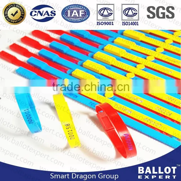PP seals with bar code for ballot box on voting